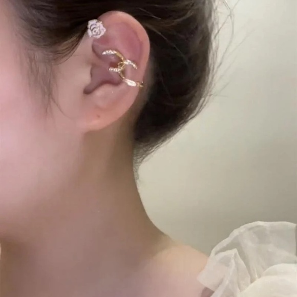 Dainty Painted Rose Ear Wrap - Picture 6 of 6